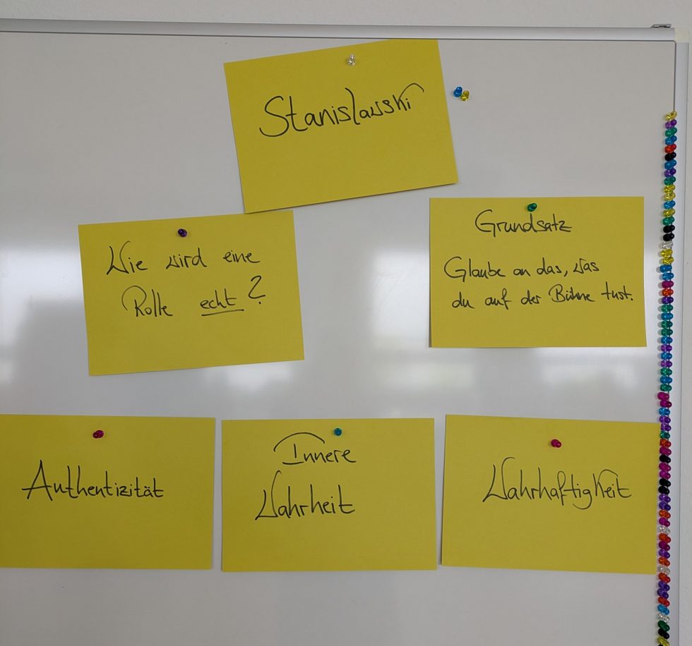 Theorieinput im Theaterkurs zur Rollenarbeit